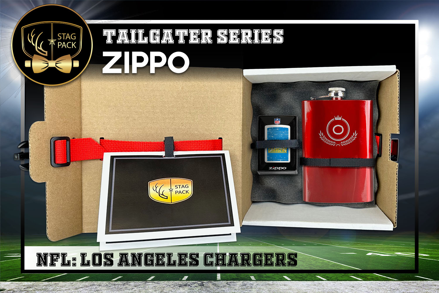 Custom Engraved Groomsmen Gift with Flask & Zippo packaged in a Personalized Gift Box with Message Card.