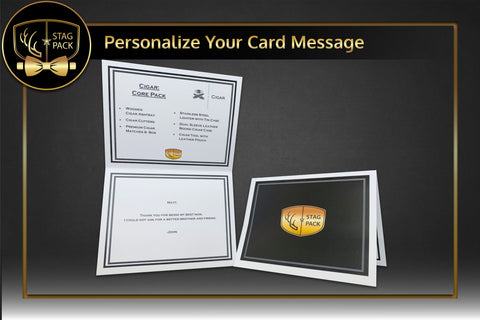 Custom Message Card including a product description and a personalized message for the recipient. 