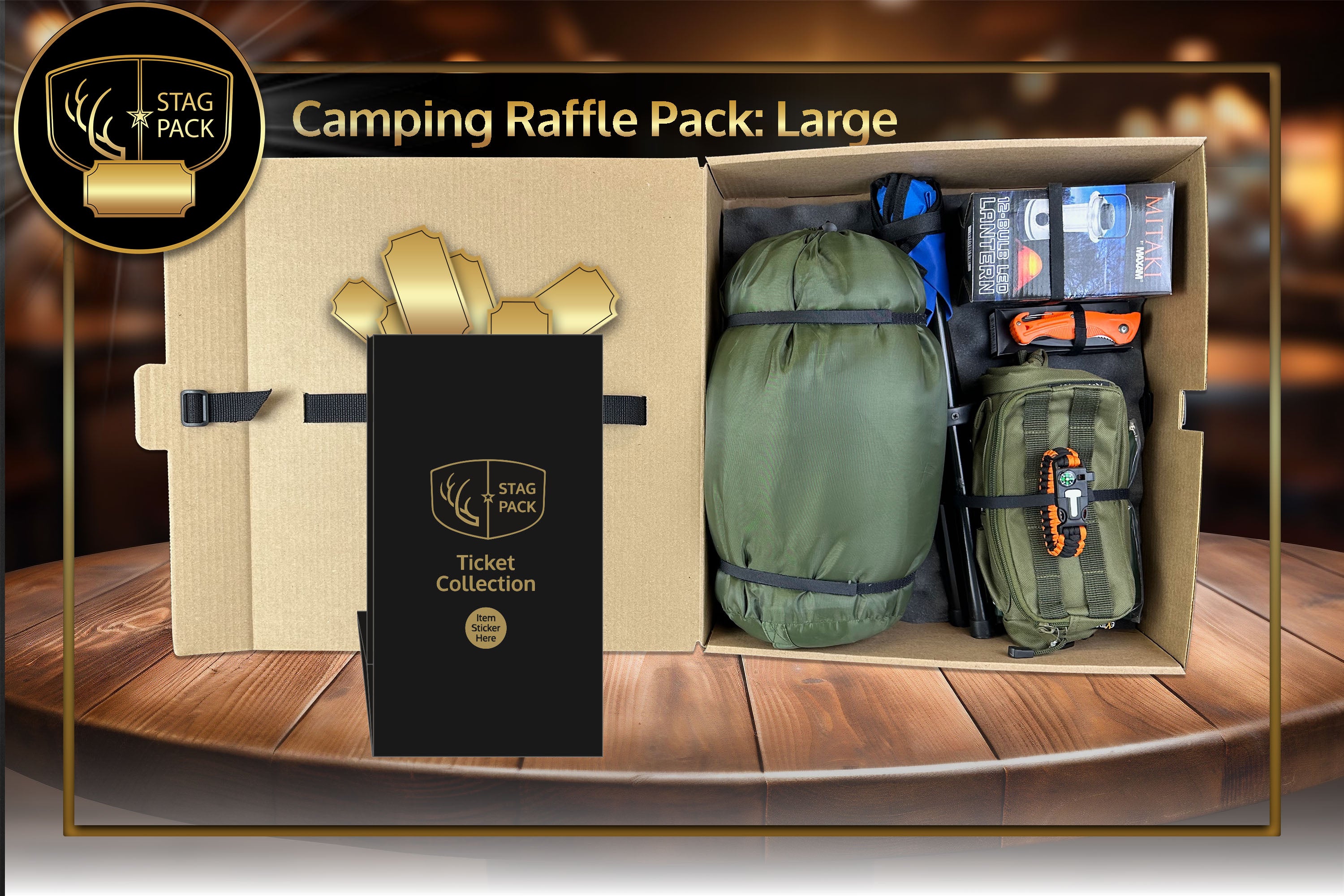 Raffle Pacz Stag Pack Camping Large Raffle Pack
