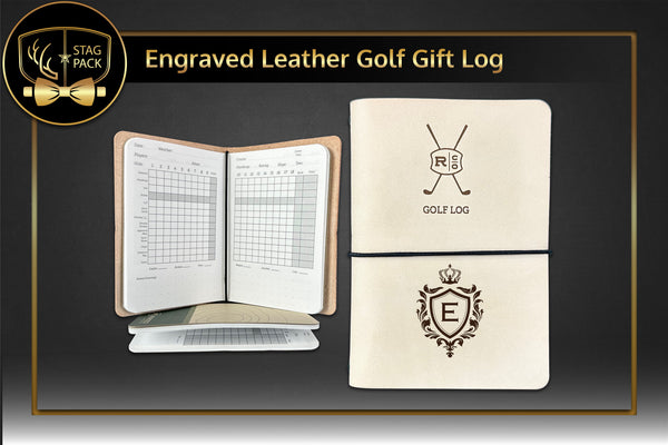 Engraved Rustico® Refillable Leather Golf Log