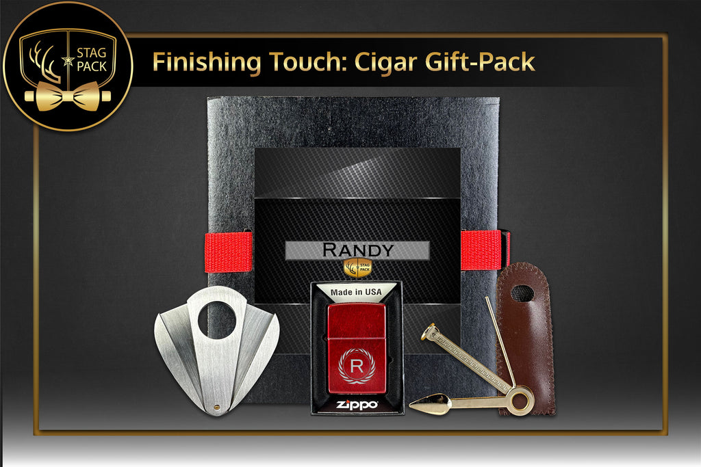 Custom Engraved Groomsmen Zippo, Cigar Cutters, Smoke Tool in a Personalized Gift Box.