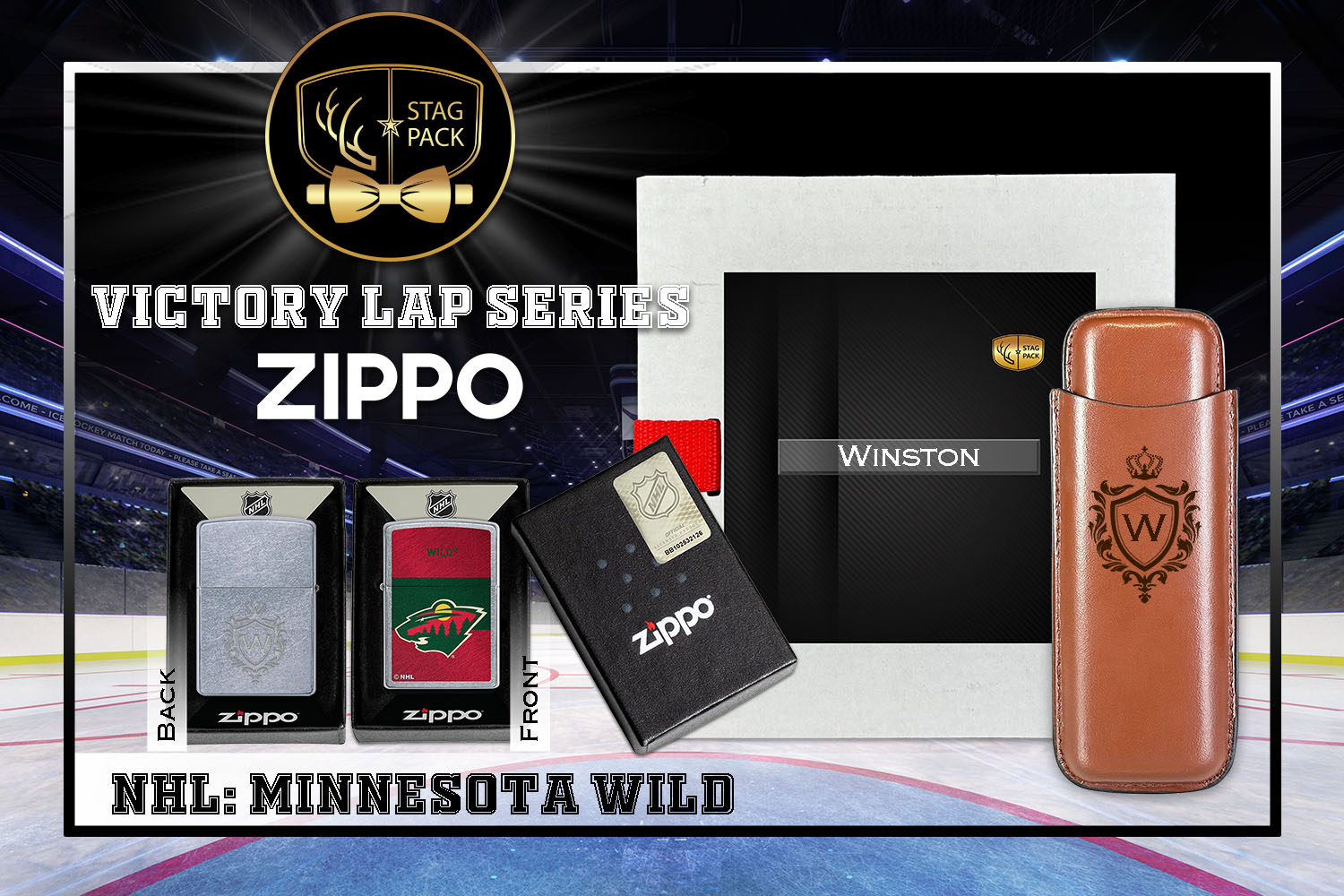 Custom Engraved Groomsmen Gift with Dual Sleeve Leather Cigar Case & Zippo Windproof Lighter in a Personalized Gift Box.